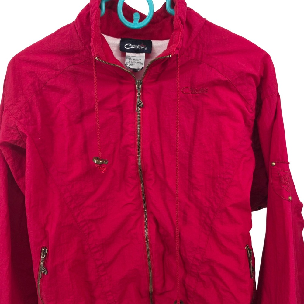 Catalina Red Tracksuit Set Jacket & Pants Vintage 90s Sporty Athleisure‎
